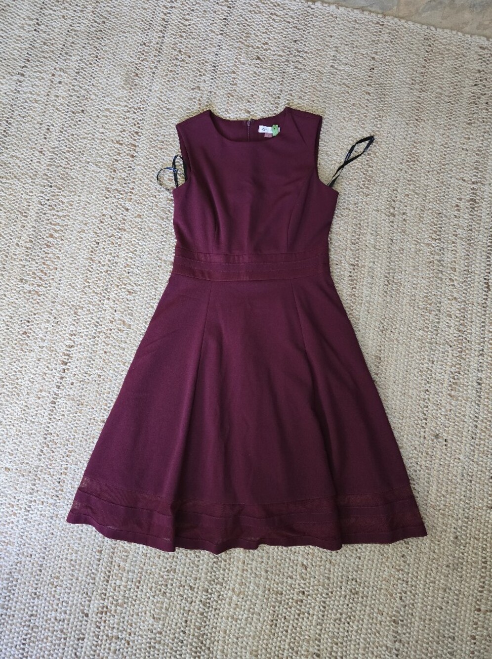 Calvin Klein Burgundy Sleeveless Fit-and-Flare Midi Dress